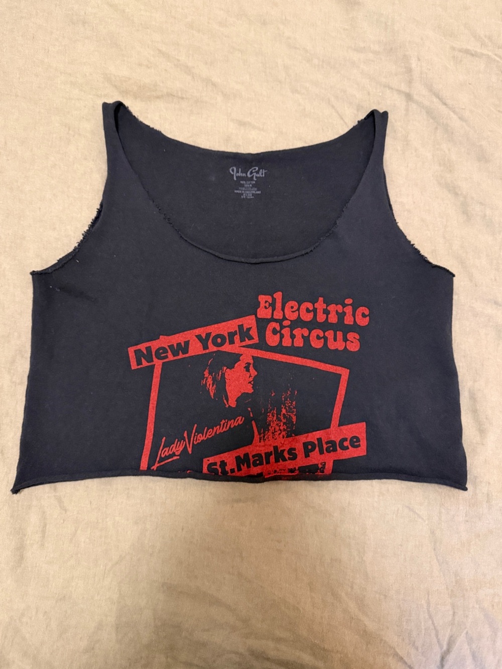 Brandy Melville Black Graphic Cropped Tank Top